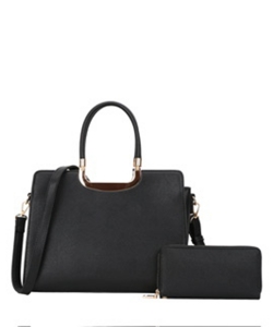 Fashion Top Handle 2-in-1 Satchel YQ9123 BLACK